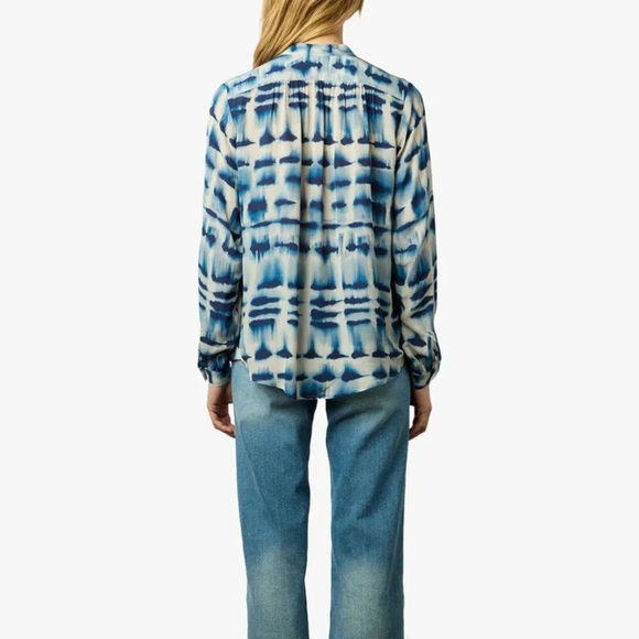 2/$250 Gerard Darel blue ombré Ambre long sleeve blouse shirt - Large (3) NWOT - Picture 4 of 5